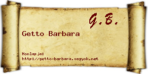 Getto Barbara névjegykártya